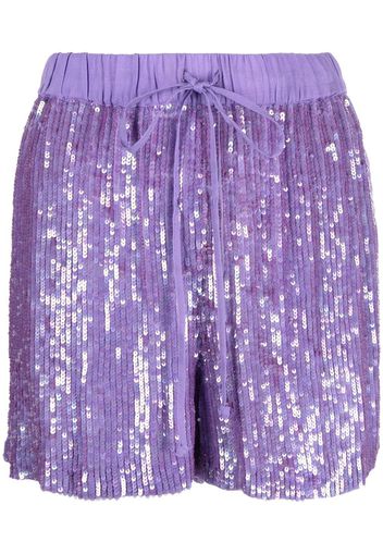 P.A.R.O.S.H. sequin-embellished drawstring shorts - Violett