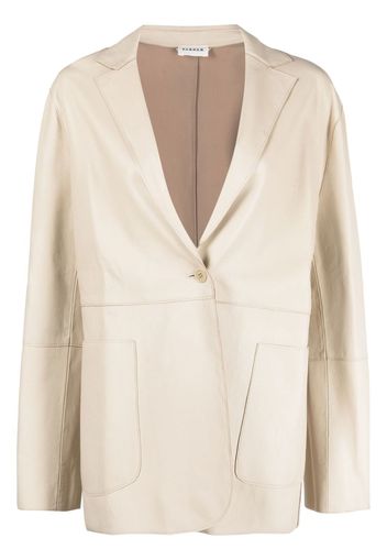 P.A.R.O.S.H. leather single-breasted blazer - Nude