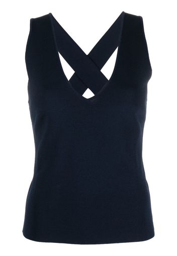 P.A.R.O.S.H. criss-cross straps knitted top - Blau