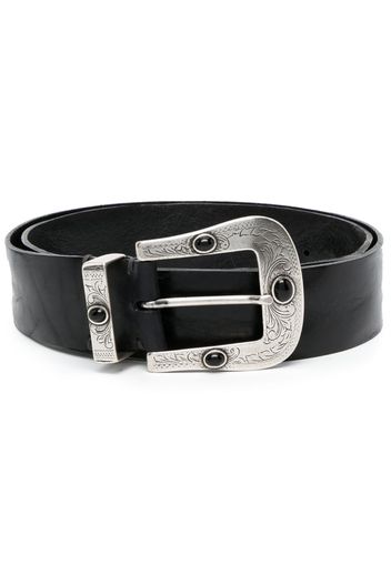 P.A.R.O.S.H. engraved leather belt - Schwarz