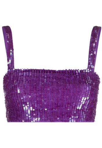 P.A.R.O.S.H. sequin-embellished crop top - Violett