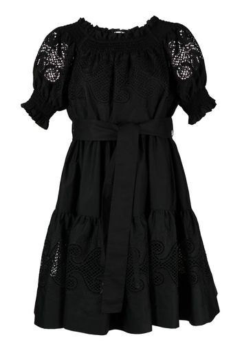 P.A.R.O.S.H. off-shoulder ruffled mini dress - Schwarz