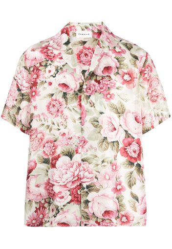 P.A.R.O.S.H. floral-print silk short-sleeve shirt - Nude