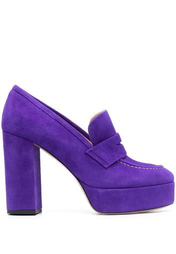 P.A.R.O.S.H. penny-slot 115mm suede platform sandals - Violett