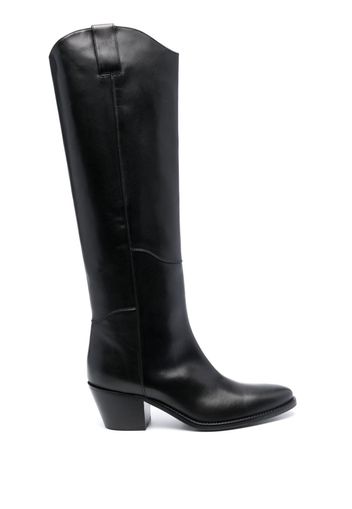 P.A.R.O.S.H. 65mm knee-high leather boots - Schwarz