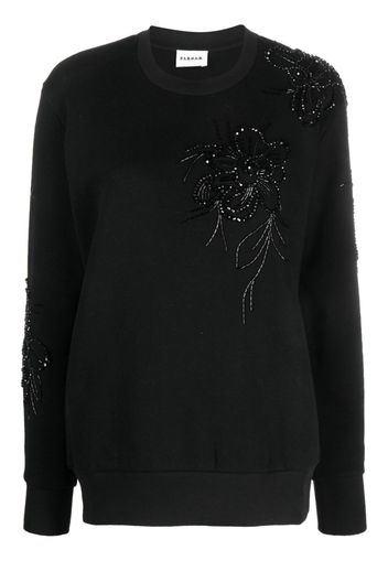 P.A.R.O.S.H. bead-embellished cotton sweatshirt - Schwarz