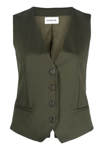 P.A.R.O.S.H. button-up wool gilet - Grün