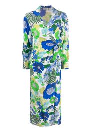 P.A.R.O.S.H. floral-print wrap midi dress - Weiß