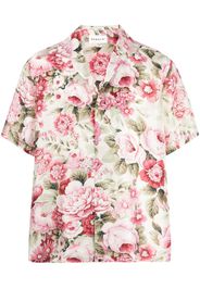 P.A.R.O.S.H. floral-print silk short-sleeve shirt - Nude