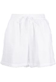 P.A.R.O.S.H. fringed-edge linen shorts - Weiß