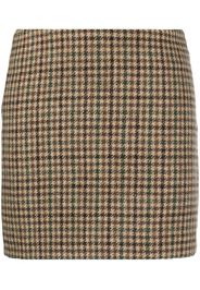 P.A.R.O.S.H. houndstooth-checked virgin-wool miniskirt - Braun