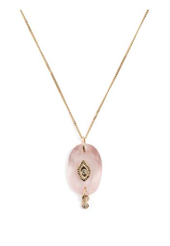 Pascale Monvoisin 9kt yellow gold quartz and diamond necklace - Rosa