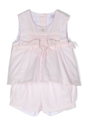 Patachou Set aus Top und Shorts aus Pikee - Rosa