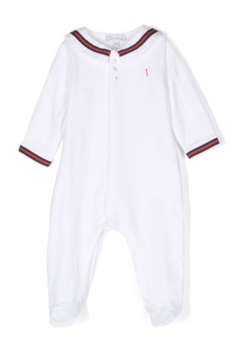 Patachou logo-embroidered cotton babygrow - Weiß