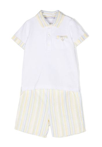 Patachou Set aus Poloshirt und Shorts - Weiß