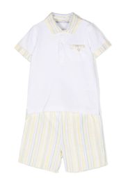 Patachou Set aus Poloshirt und Shorts - Weiß