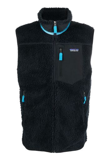 Patagonia faux-shearling logo-patch detail gilet - Blau