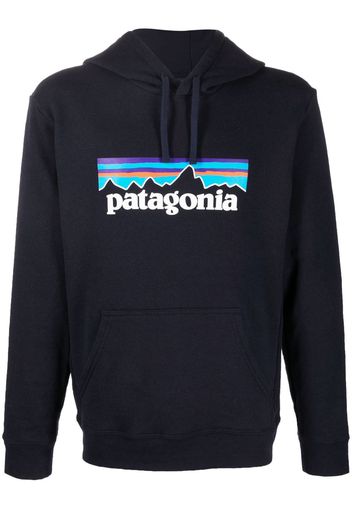 Patagonia logo-print hoodie - Blau