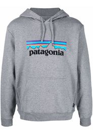Patagonia recycled logo-print hoodie - Grau