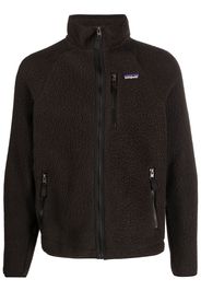 Patagonia logo-patch fleece jacket - Schwarz