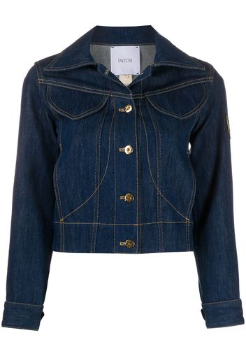 Patou Jeansjacke mit Logo-Patch - Blau