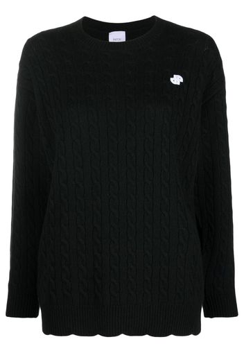 Patou logo-motif cable-knit jumper - Schwarz