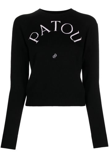 Patou intarsia-knit logo fitted jumper - Schwarz