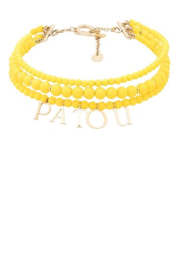 Patou Pop Pearls logo-cham neclace - Gelb