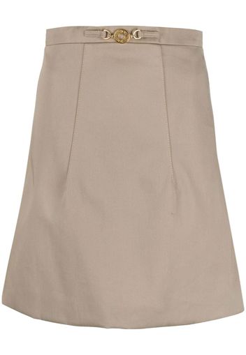 Patou logo-plaque high-waisted skirt - Nude