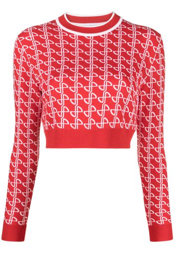 Patou logo-jacquard merino wool jumper - Rot