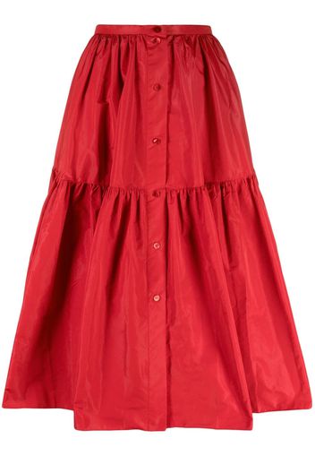 Patou button-up tiered midi skirt - Rot