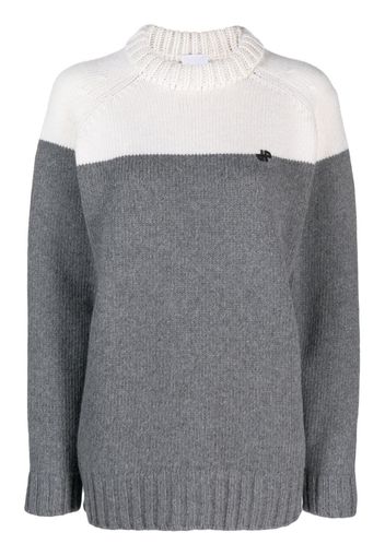 Patou merino-blend colour-block jumper - Grau