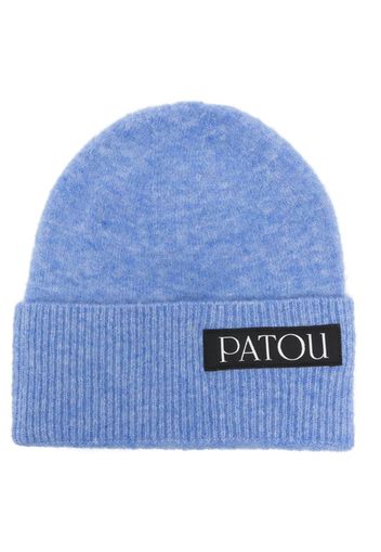 Patou logo-patch wool-blend beanie - Blau