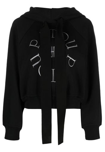 Patou logo-embroidered cotton hoodie - Schwarz