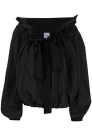 Patou ruffled high-neck blouse - Schwarz