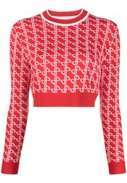 Patou logo-jacquard merino wool jumper - Rot