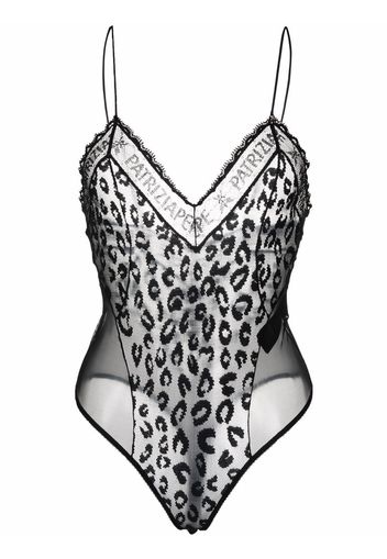 Patrizia Pepe leopard-print bodysuit - Schwarz