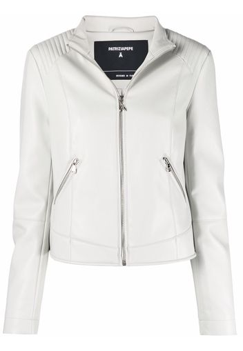 Patrizia Pepe Bikerjacke aus Faux-Leder - Grau