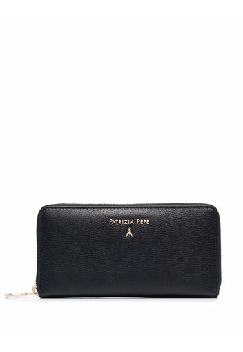 Patrizia Pepe pebble-leather Continental wallet - Schwarz