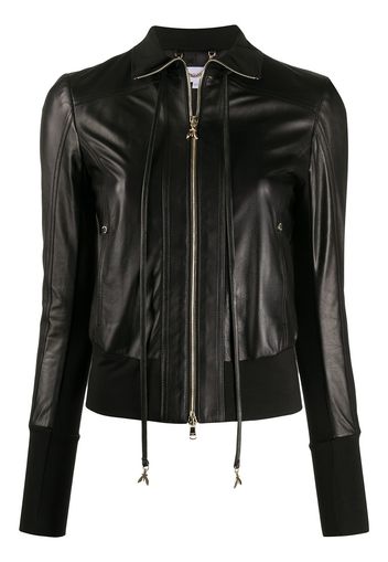 Patrizia Pepe long sleeve leather jacket - Schwarz