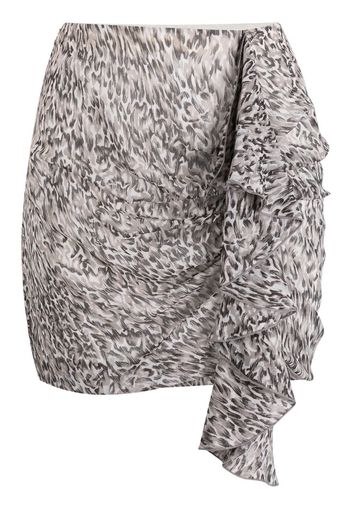 Patrizia Pepe all-over animal-print skirt - Nude