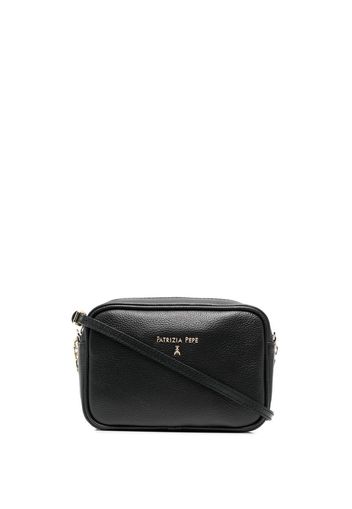 Patrizia Pepe logo-plaque leather crossbody bag - Schwarz