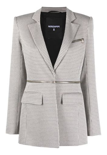 Patrizia Pepe zip-up check-pattern blazer - Nude