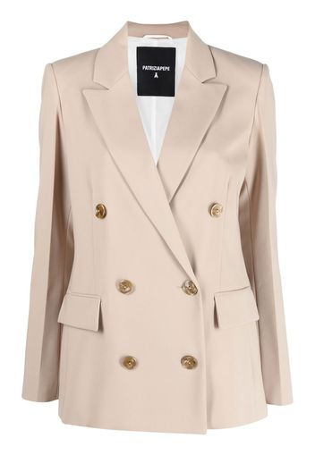 Patrizia Pepe double-breasted peak-lapel blazer - Braun