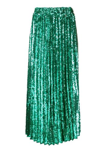 Patrizia Pepe Sequin-embellished plissé skirt - Grün