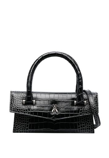 Patrizia Pepe Fly Bamby crocodile-effect bag - Schwarz