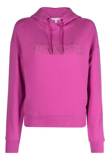 Patrizia Pepe Essential logo-embroidered hoodie - Violett