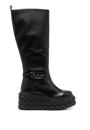 Patrizia Pepe Leather biker boots - Schwarz