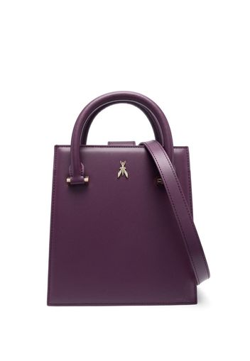 Patrizia Pepe logo-plaque leather tote bag - Violett