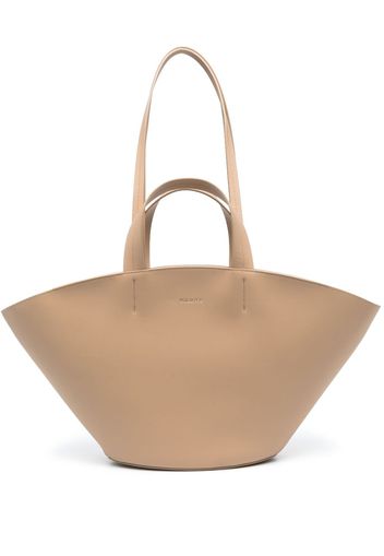 Patrizia Pepe shopper leather tote bag - Nude